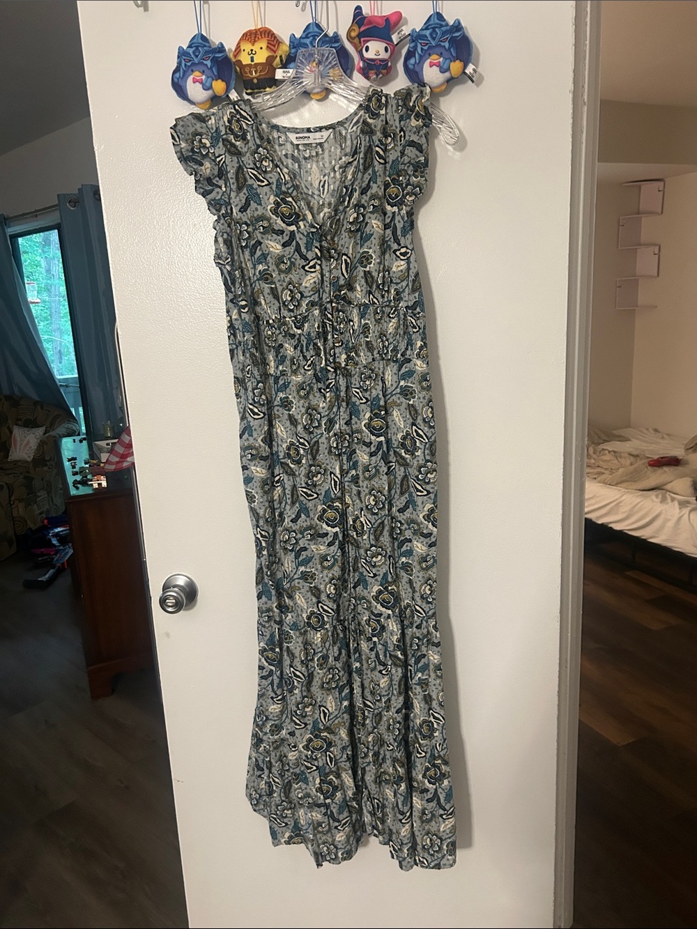 Sonoma Women's Blue Floral Maxi Dress - Lightweight Summer Style